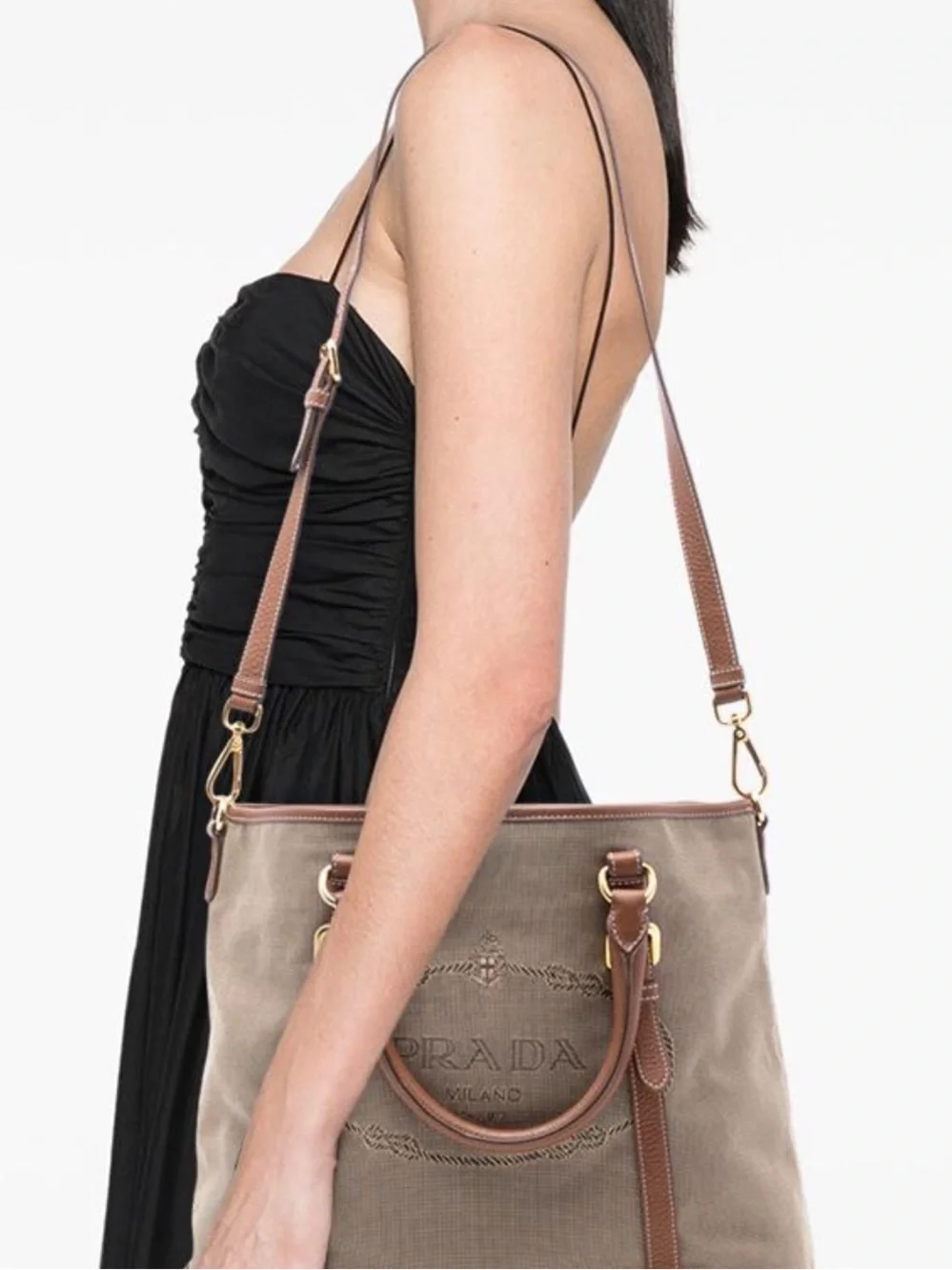 Authentic Prada Replacement Shoulder / Crossbody Strap in Brown/Gold